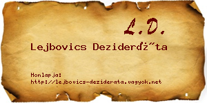 Lejbovics Dezideráta névjegykártya